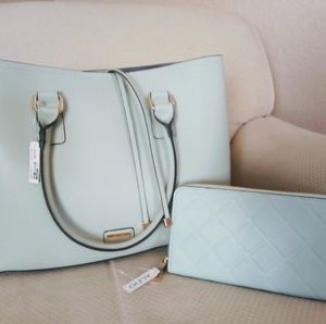 Aldo BNWT Blue Handbag Purse Wallet Set
